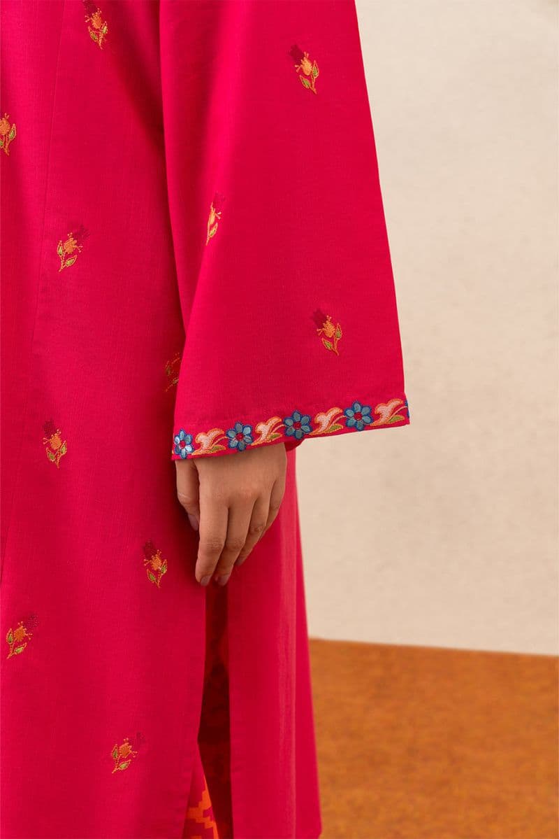 EMBROIDERED SLUB SHIRT (PRET) thumbnail