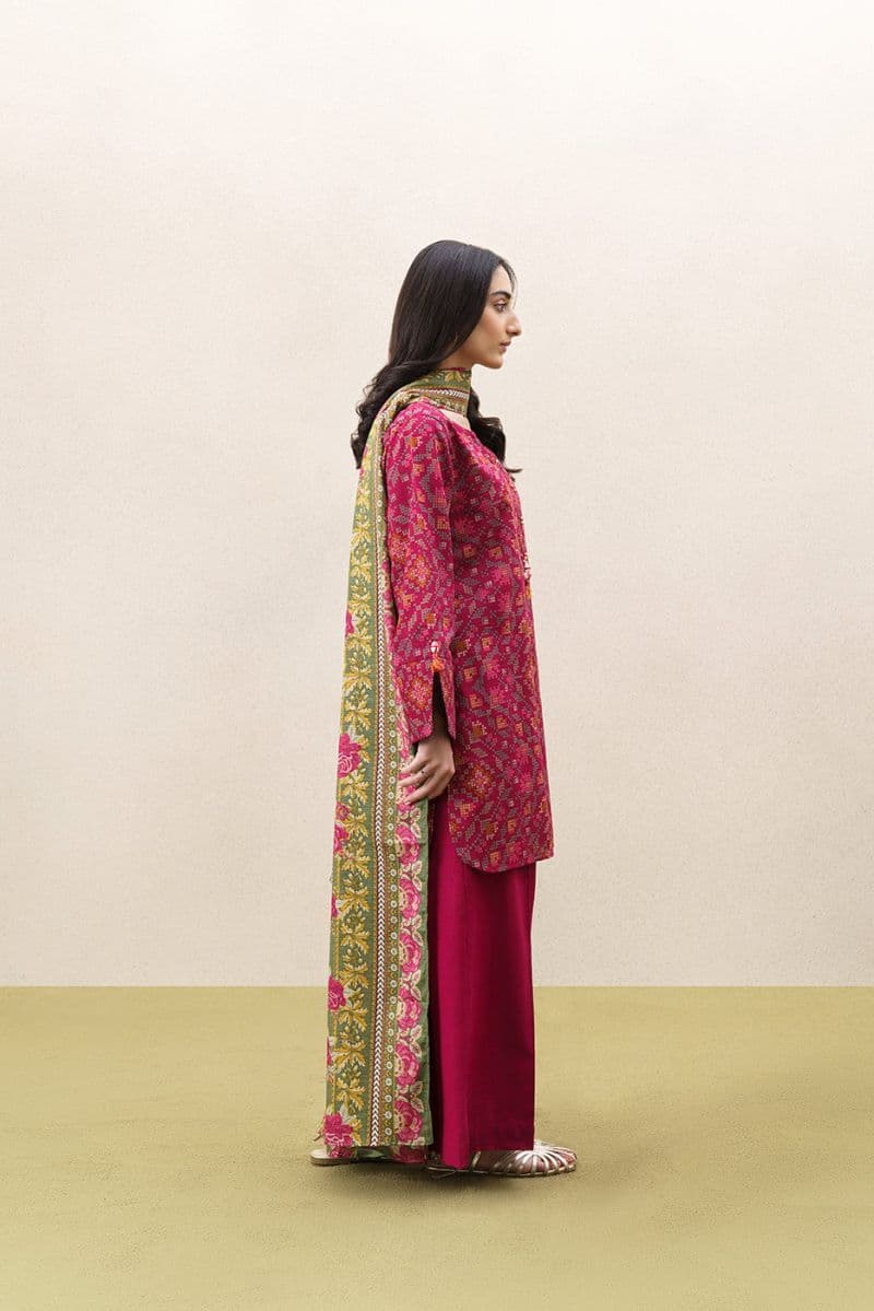 3 PIECE PRINTED KHADDAR SUIT-ORNATE HAZE (UNSTITCHED) thumbnail