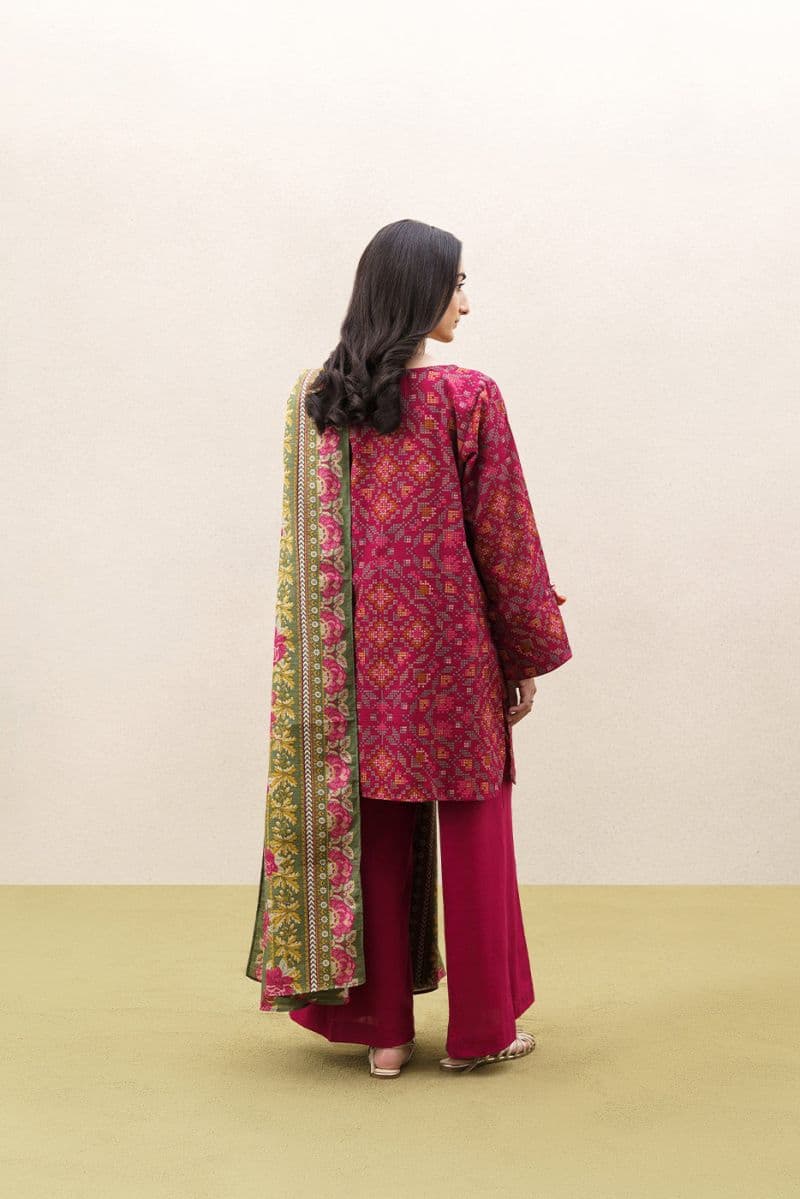 3 PIECE PRINTED KHADDAR SUIT-ORNATE HAZE (UNSTITCHED) thumbnail
