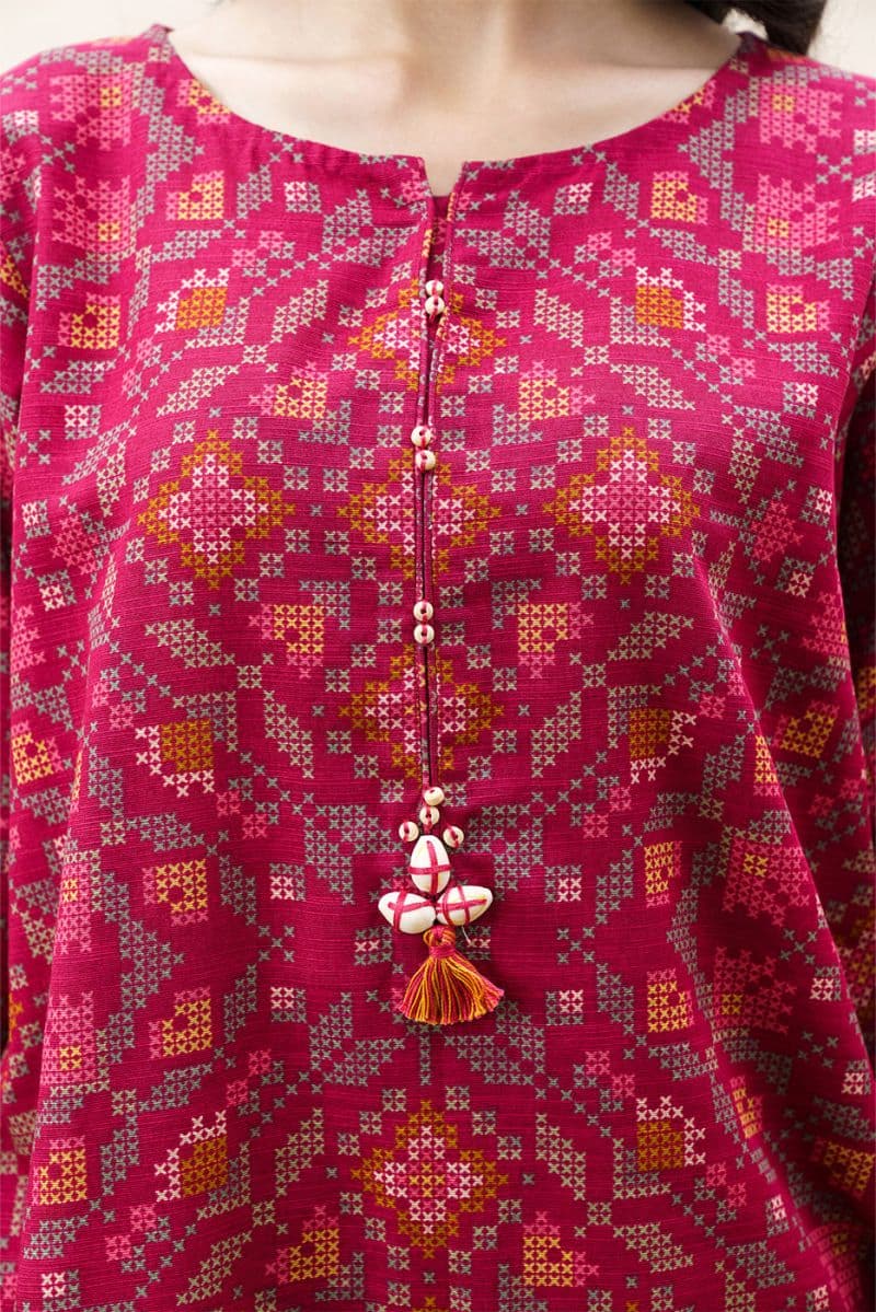 3 PIECE PRINTED KHADDAR SUIT-ORNATE HAZE (UNSTITCHED) thumbnail