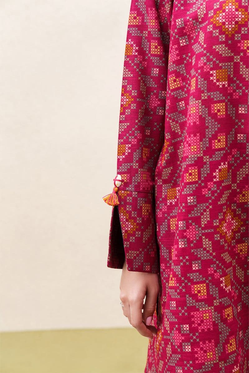 3 PIECE PRINTED KHADDAR SUIT-ORNATE HAZE (UNSTITCHED) thumbnail