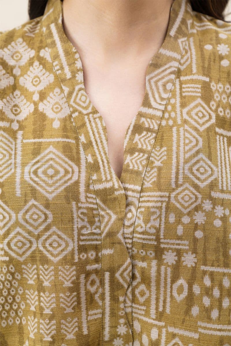 3 PIECE PRINTED KHADDAR SUIT-BURNT UMBER (UNSTITCHED) thumbnail