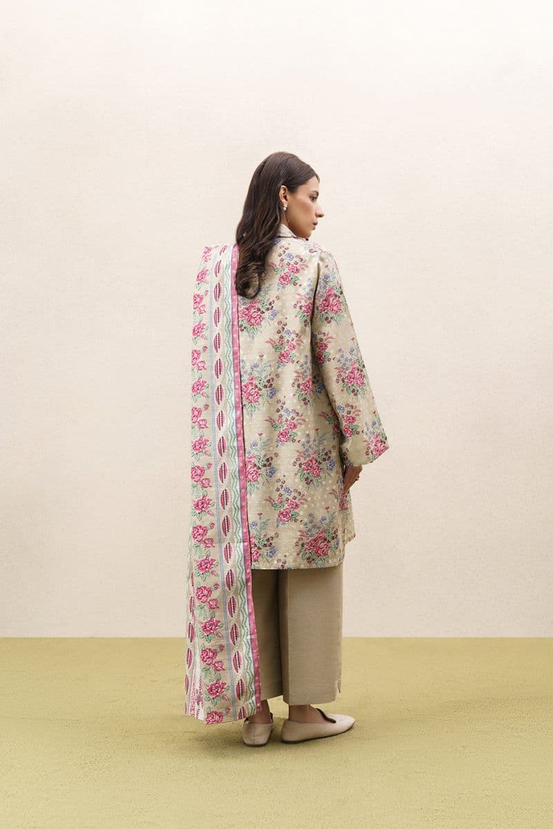 3 PIECE EMBROIDERED KHADDAR SUIT-AUTUMN BREEZE (UNSTITCHED) thumbnail