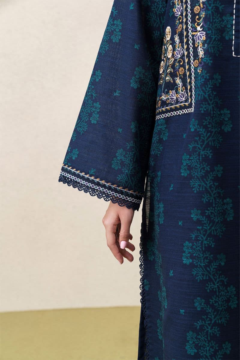 3 PIECE EMBROIDERED KHADDAR SUIT WITH SHAWL-NIGHT WHISPER (UNSTITCHED) thumbnail
