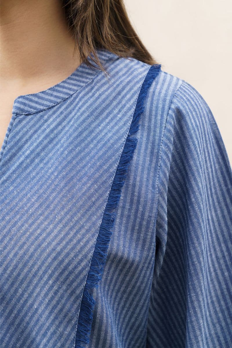 SOLID YARN DYED STRIPE SHIRT (PRET) thumbnail