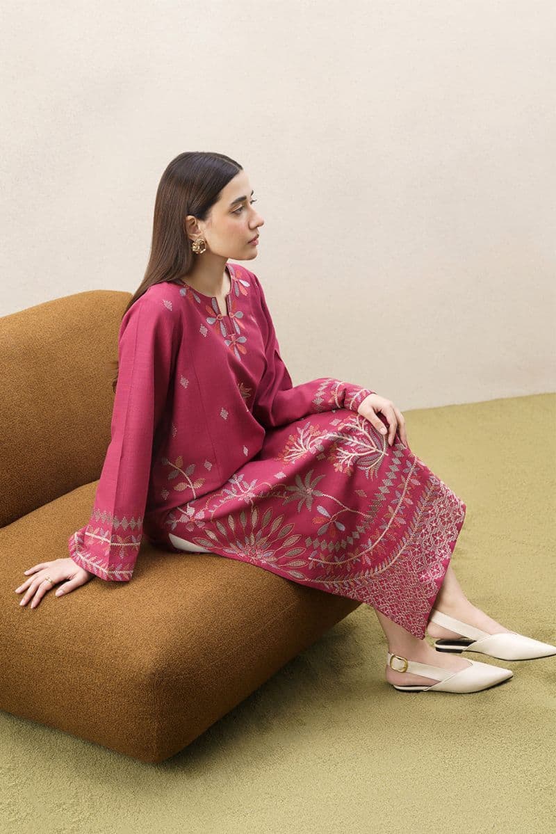 EMBROIDERED TWO WAY SLUB SHIRT (PRET) thumbnail