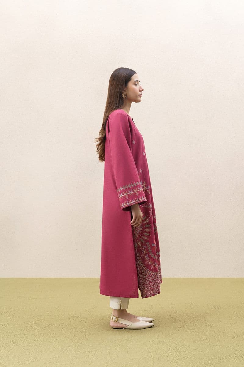 EMBROIDERED TWO WAY SLUB SHIRT (PRET) thumbnail