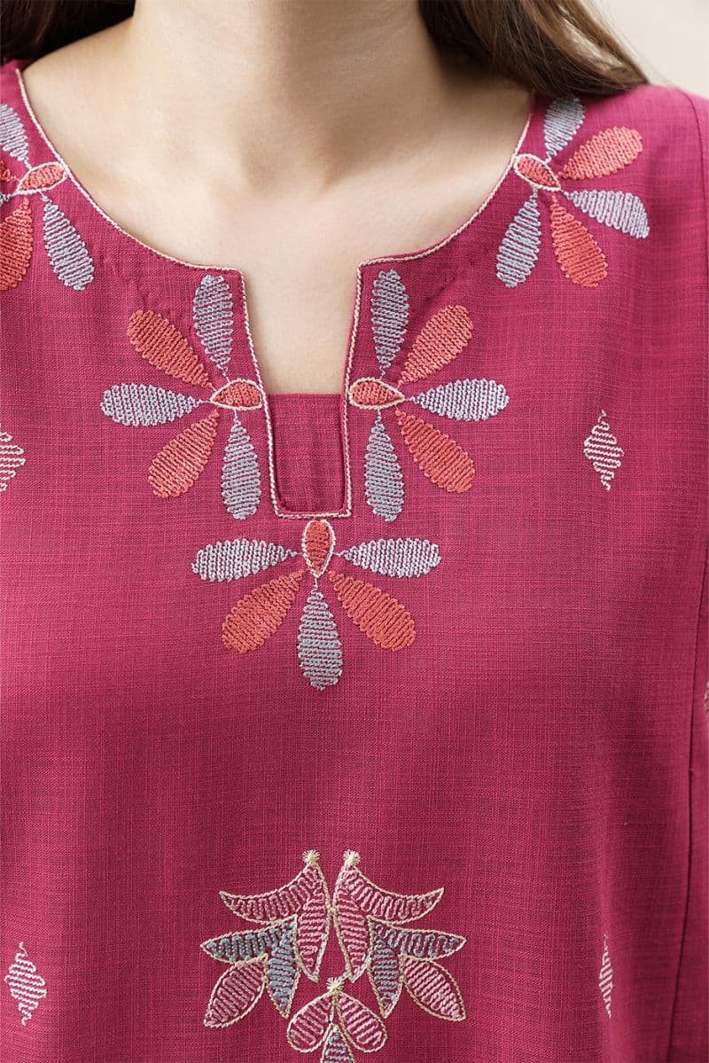 EMBROIDERED TWO WAY SLUB SHIRT (PRET) thumbnail