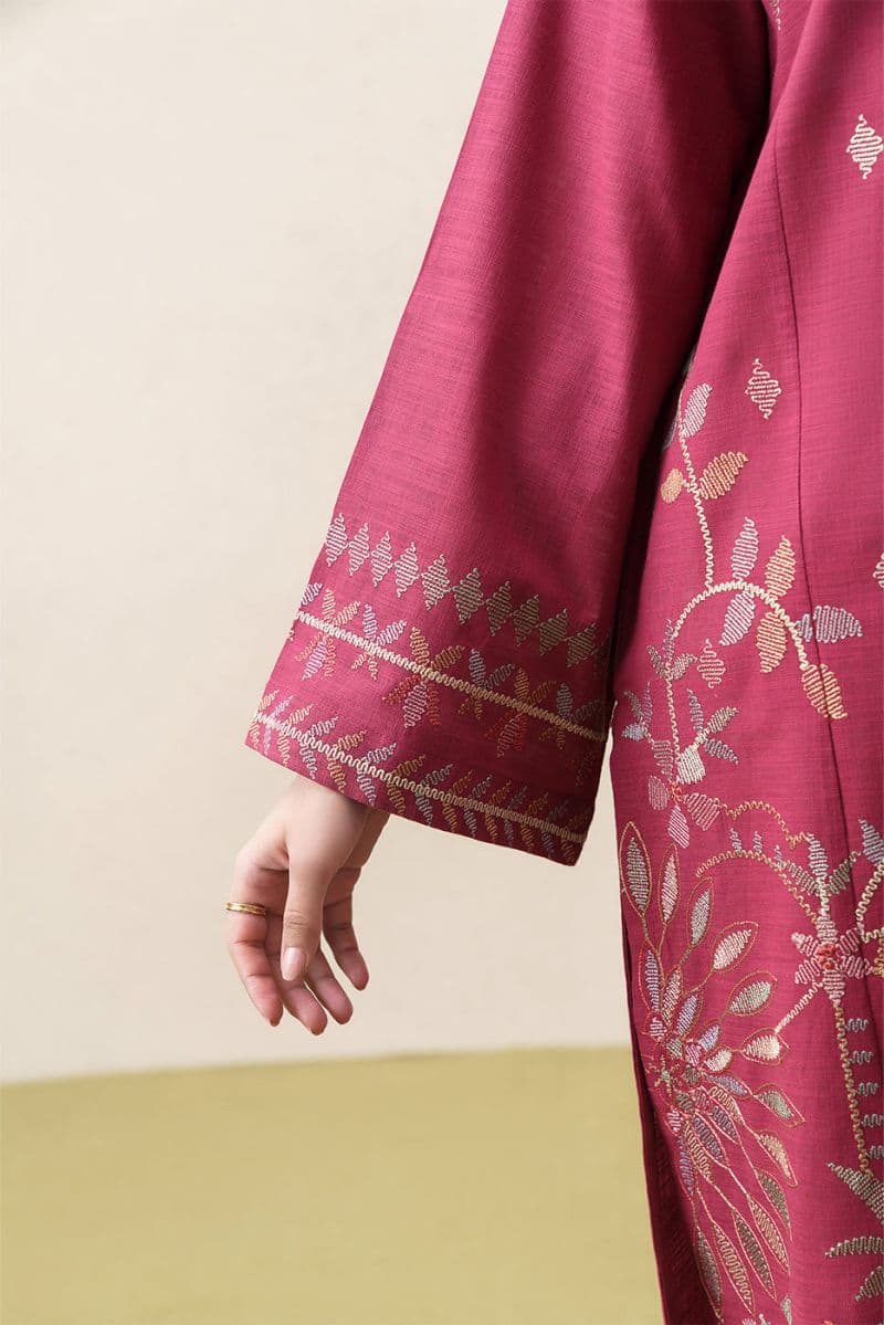 EMBROIDERED TWO WAY SLUB SHIRT (PRET) thumbnail
