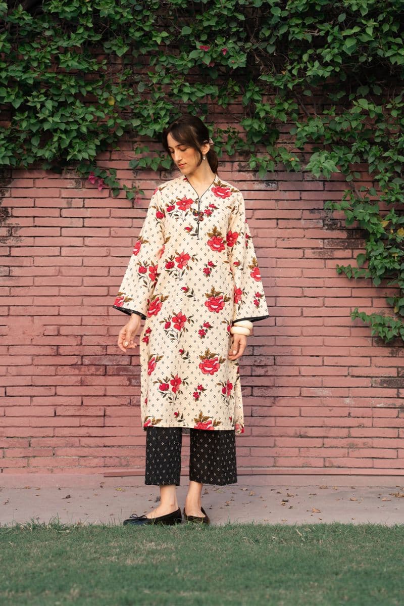 PRINTED SLUB KHADDAR SHIRT (PRET) thumbnail