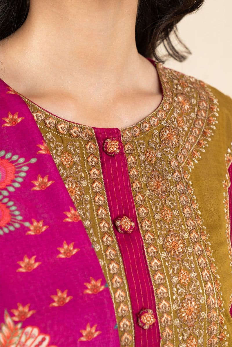2 PIECE EMBROIDERED TWO TONE MISSOURI SUIT (PRET) thumbnail