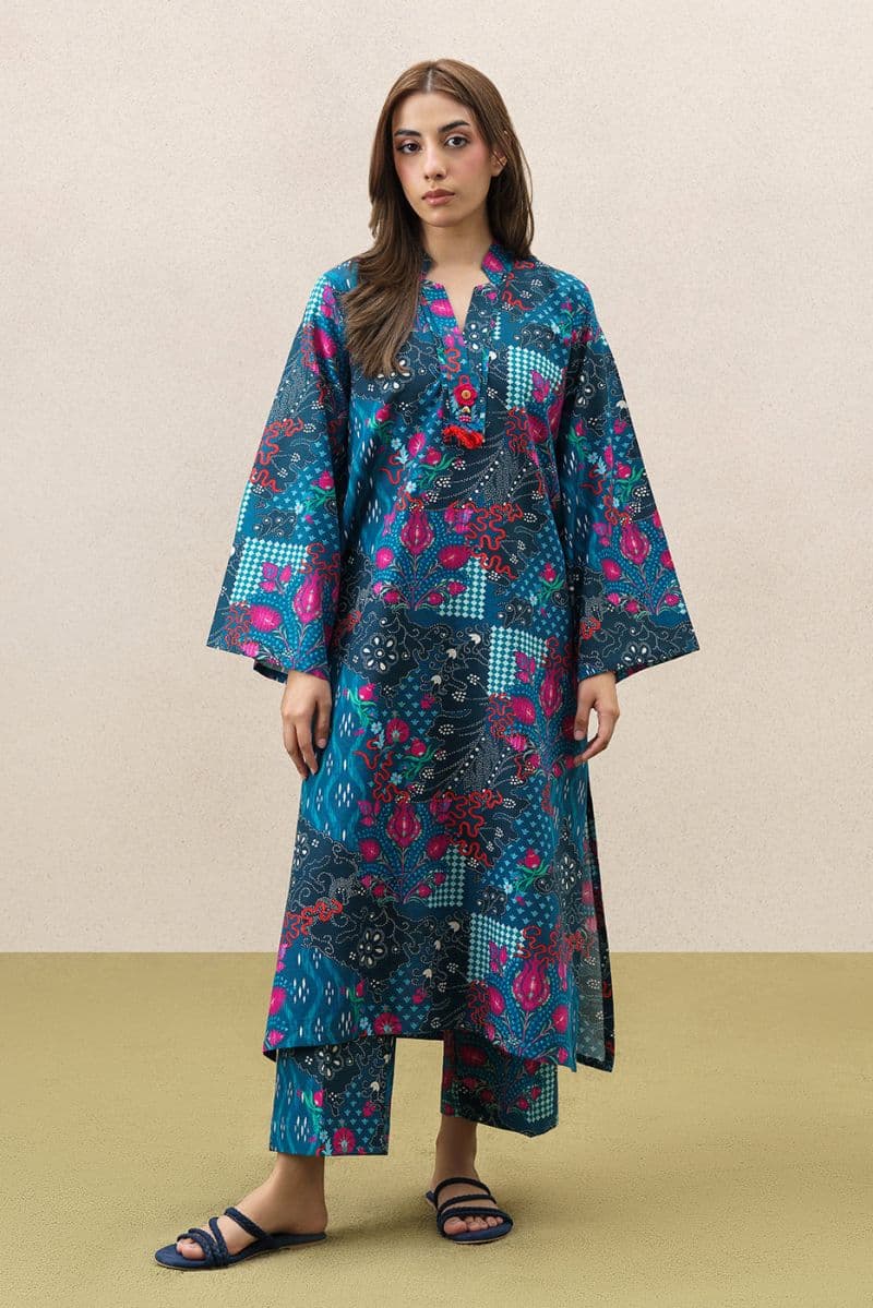 2 PIECE PRINTED SLUB KHADDAR SUIT (PRET) thumbnail