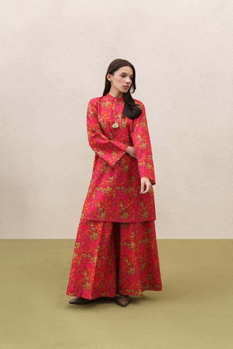 2 PIECE PRINTED SLUB KHADDAR SUIT (PRET) thumbnail