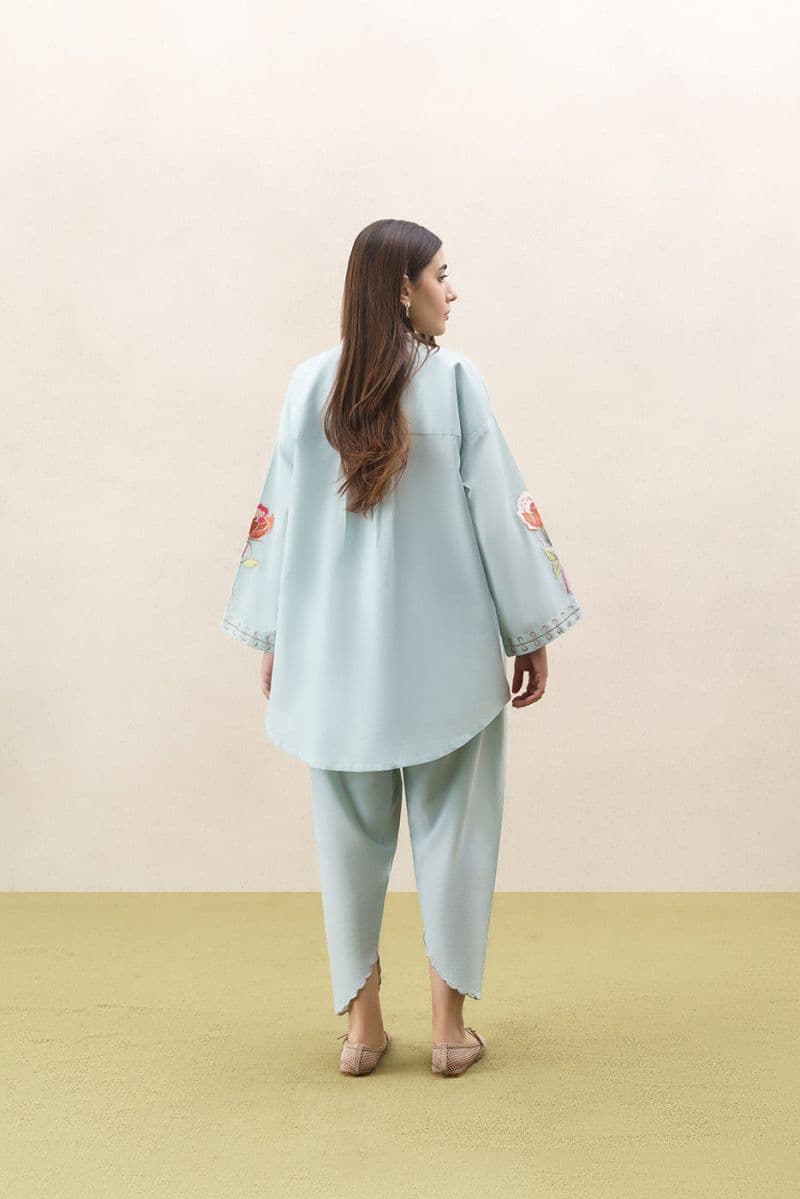 2 PIECE EMBROIDERED FANCY COTTON SUIT (PRET) thumbnail