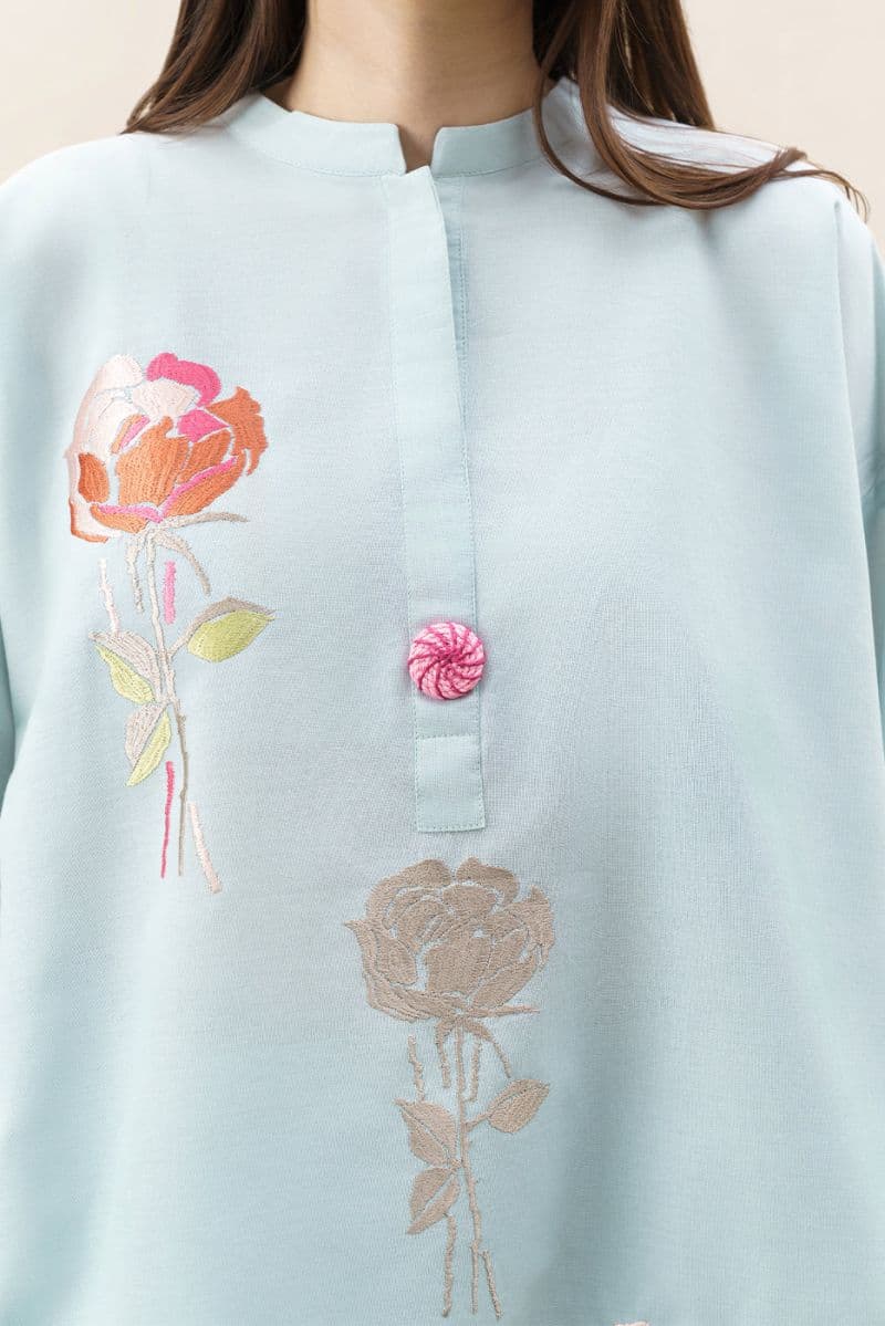 2 PIECE EMBROIDERED FANCY COTTON SUIT (PRET) thumbnail