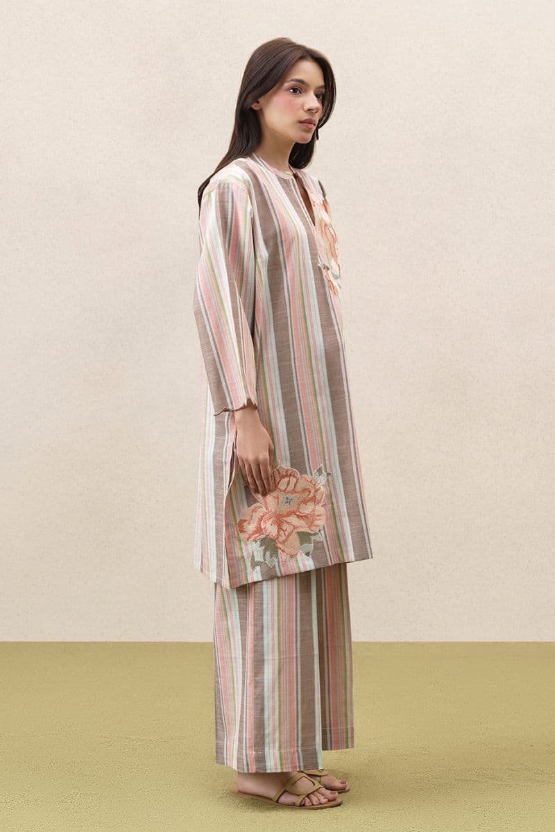 2 PIECE EMBROIDERED YARN DYED SUIT (PRET) thumbnail