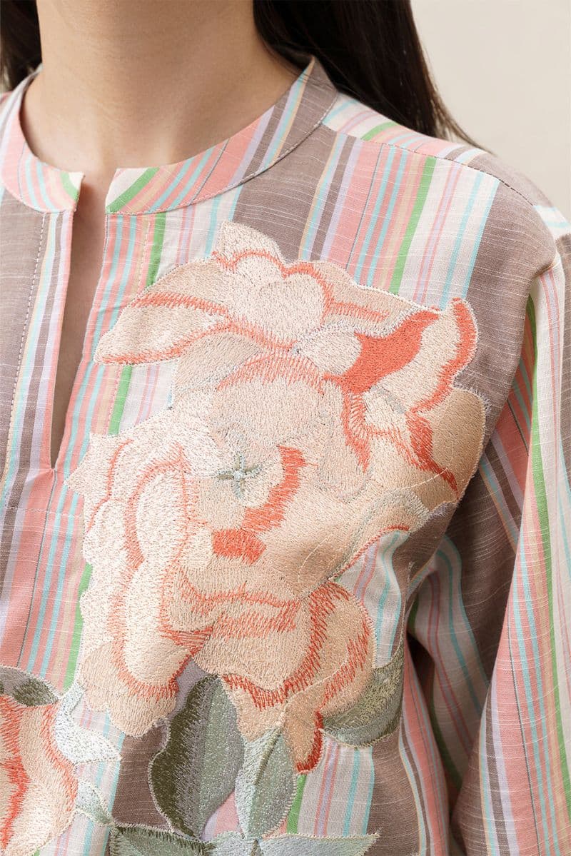 2 PIECE EMBROIDERED YARN DYED SUIT (PRET) thumbnail