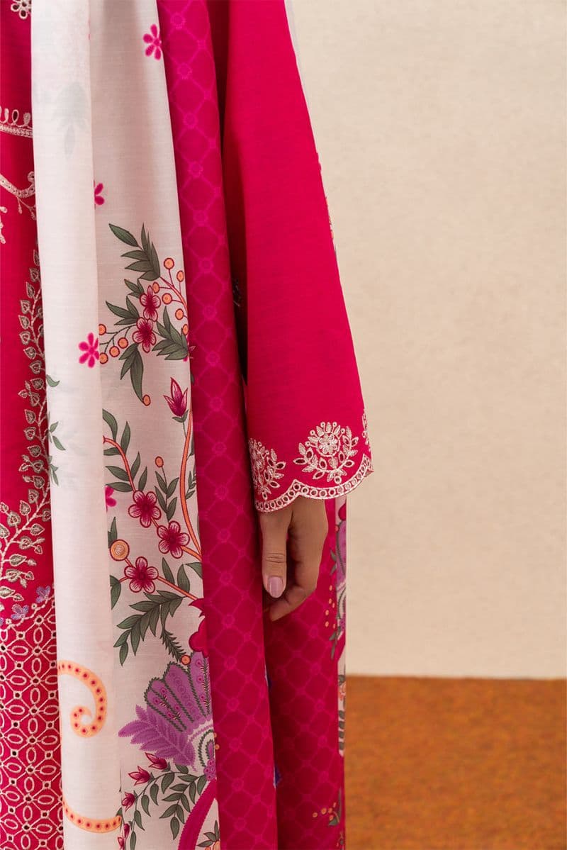 3 PIECE EMBROIDERED TWO WAY SLUB SUIT (HIGH CASUAL) thumbnail
