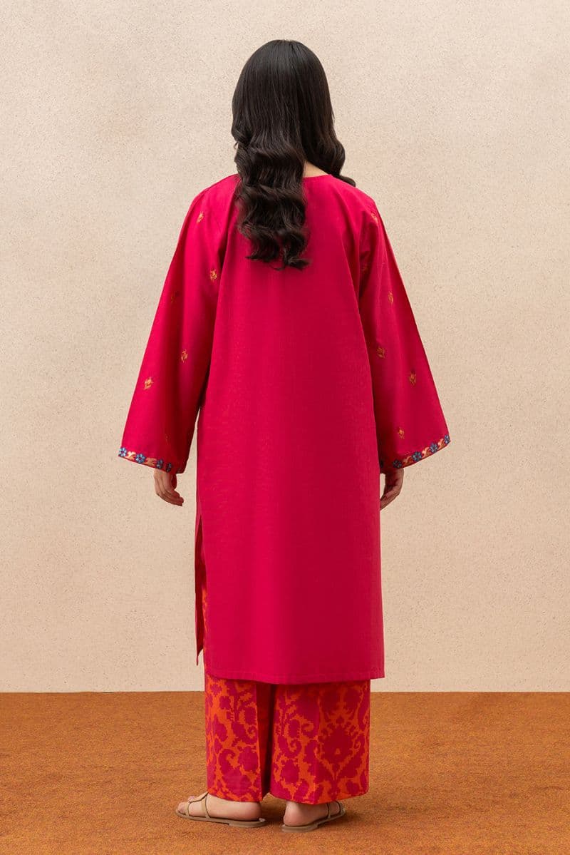 2 PIECE EMBROIDERED SLUB LAWN SUIT (PRET) thumbnail