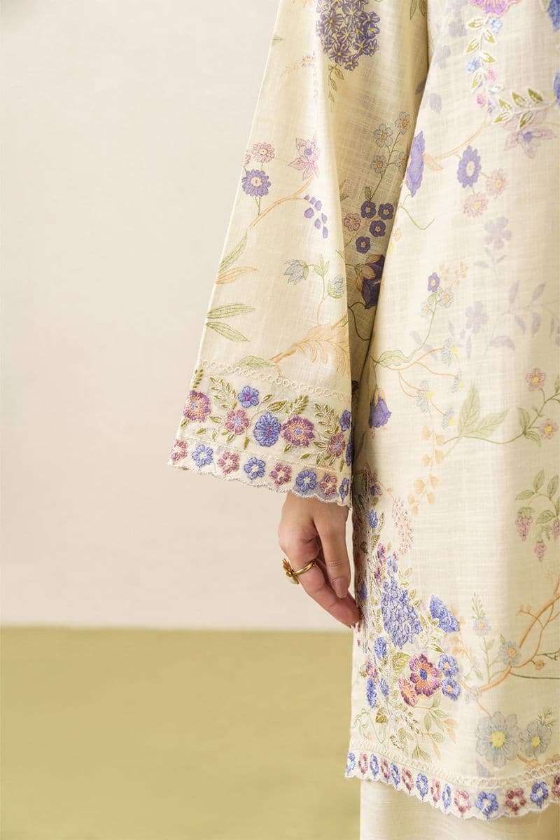 3 Piece Embroidered Khaddar Suit - Celestial Haze Unstitched thumbnail