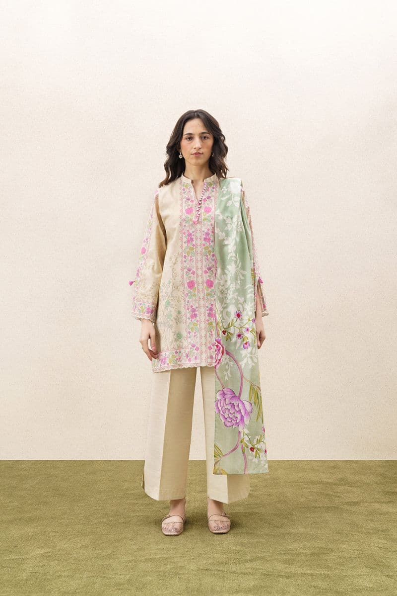 3 Piece Printed Khaddar Suit - Serence Chintz Unstitched thumbnail