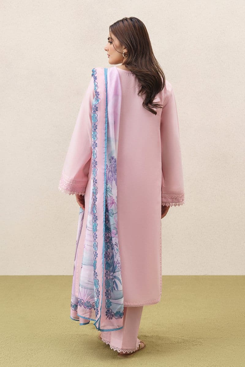 3 Piece Embroidered Lawn Suit - Petal Blush Unstitched thumbnail