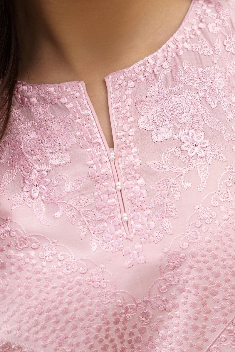 3 Piece Embroidered Lawn Suit - Petal Blush Unstitched thumbnail