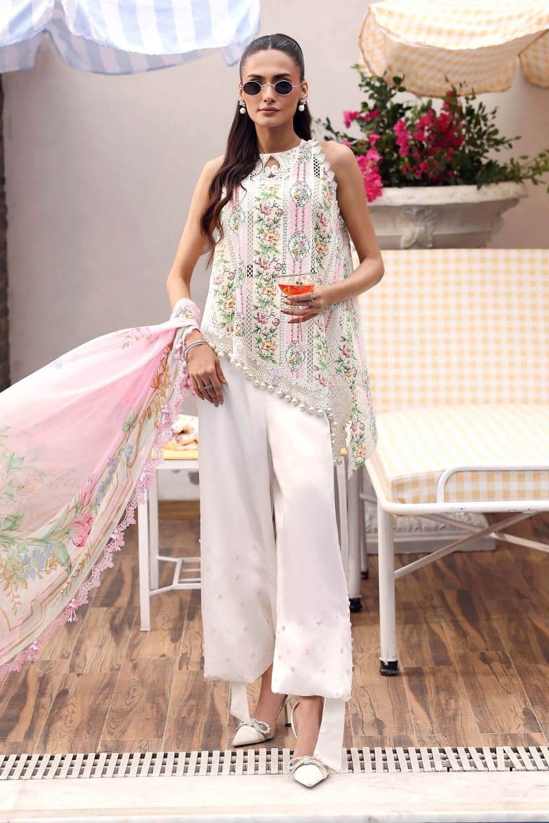 3 Piece Unstitched Embroidered Lawn Suit thumbnail