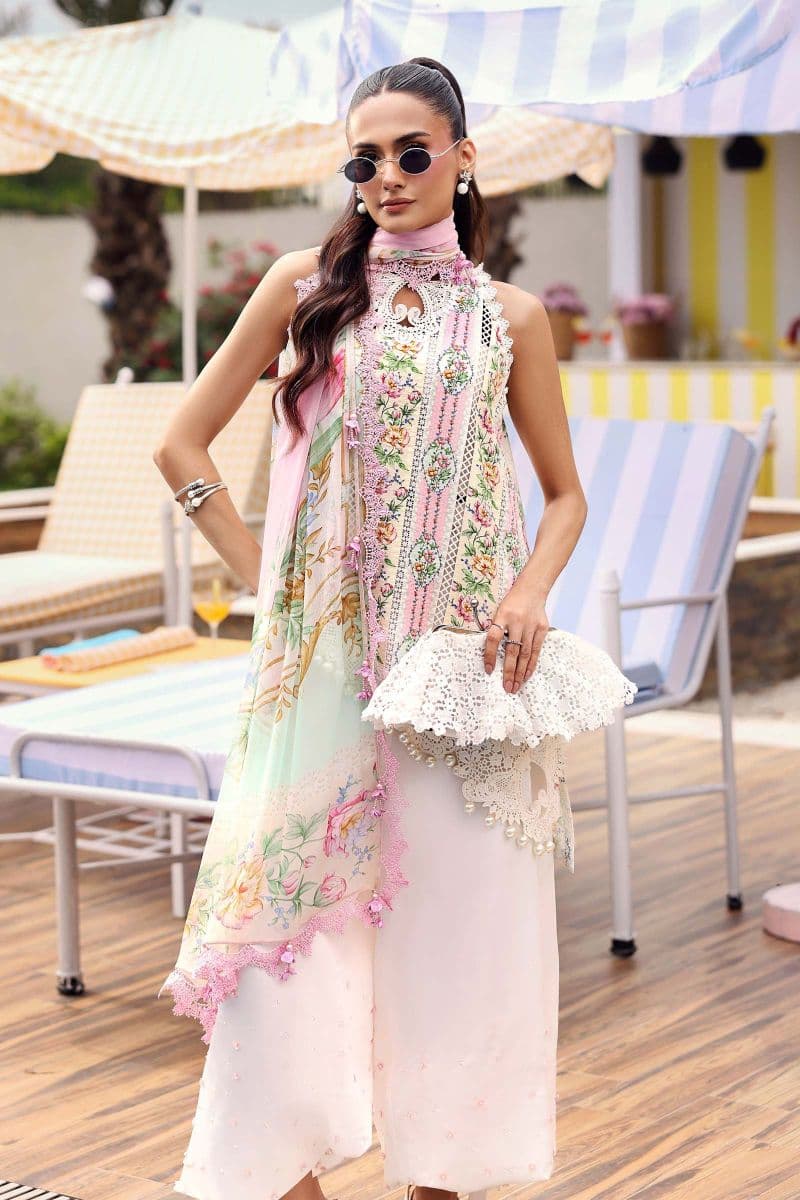 3 Piece Unstitched Embroidered Lawn Suit thumbnail
