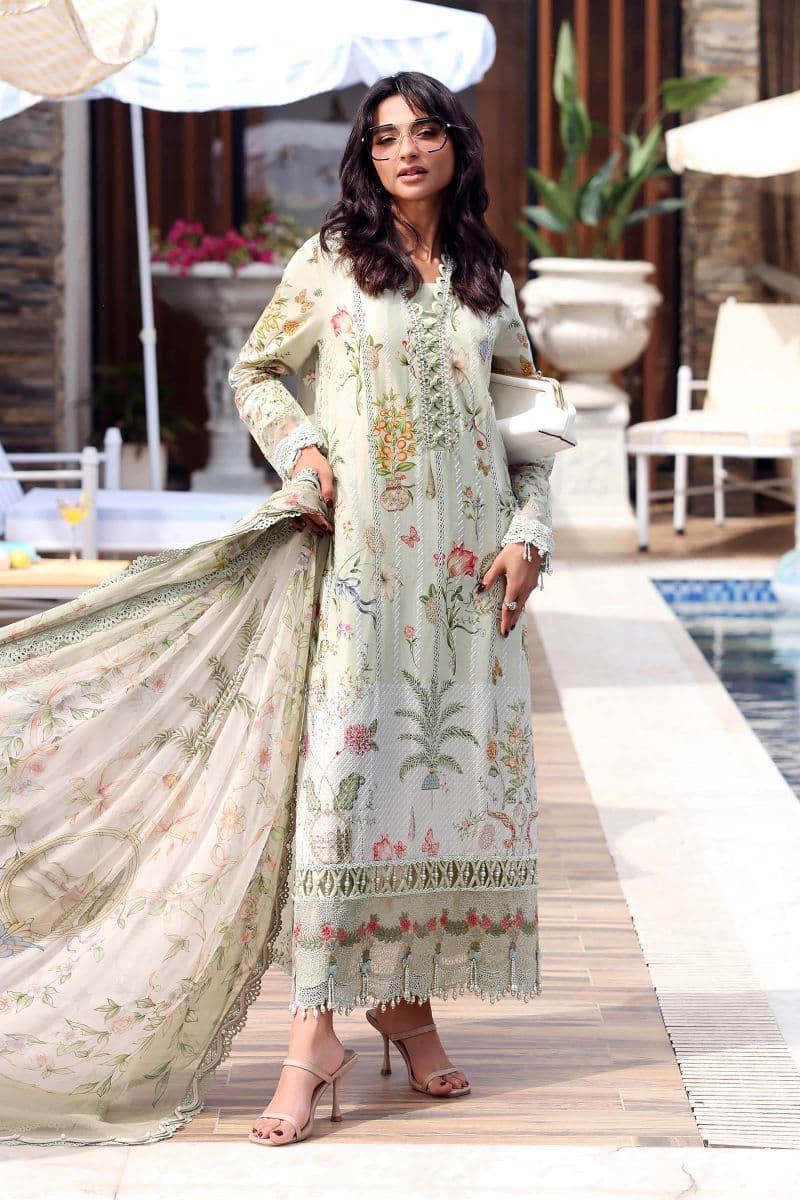 3 Piece Unstitched Embroidered Lawn Suit thumbnail