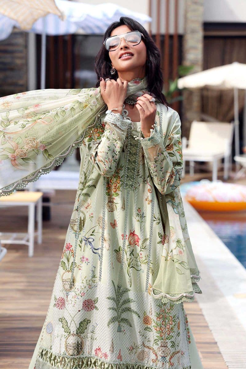 3 Piece Unstitched Embroidered Lawn Suit thumbnail