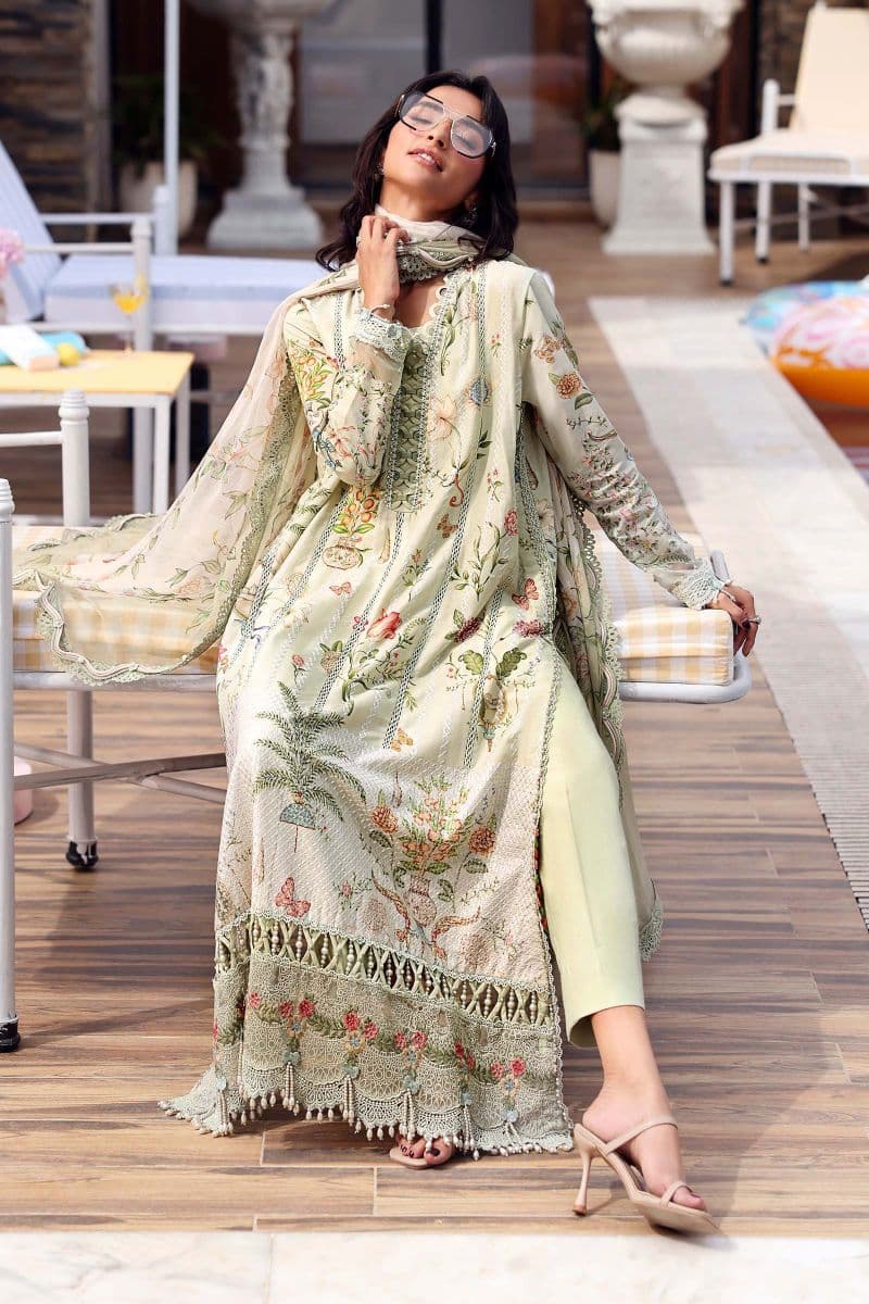 3 Piece Unstitched Embroidered Lawn Suit thumbnail