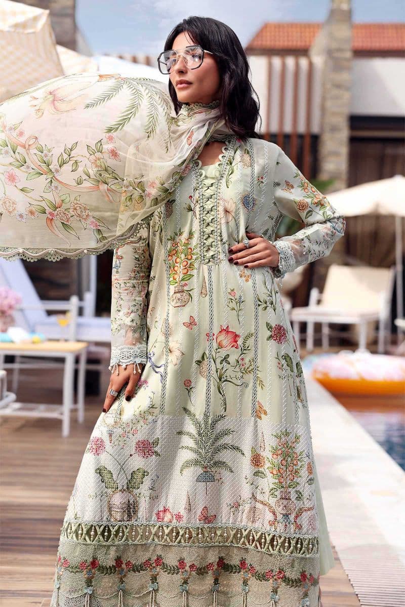 3 Piece Unstitched Embroidered Lawn Suit thumbnail