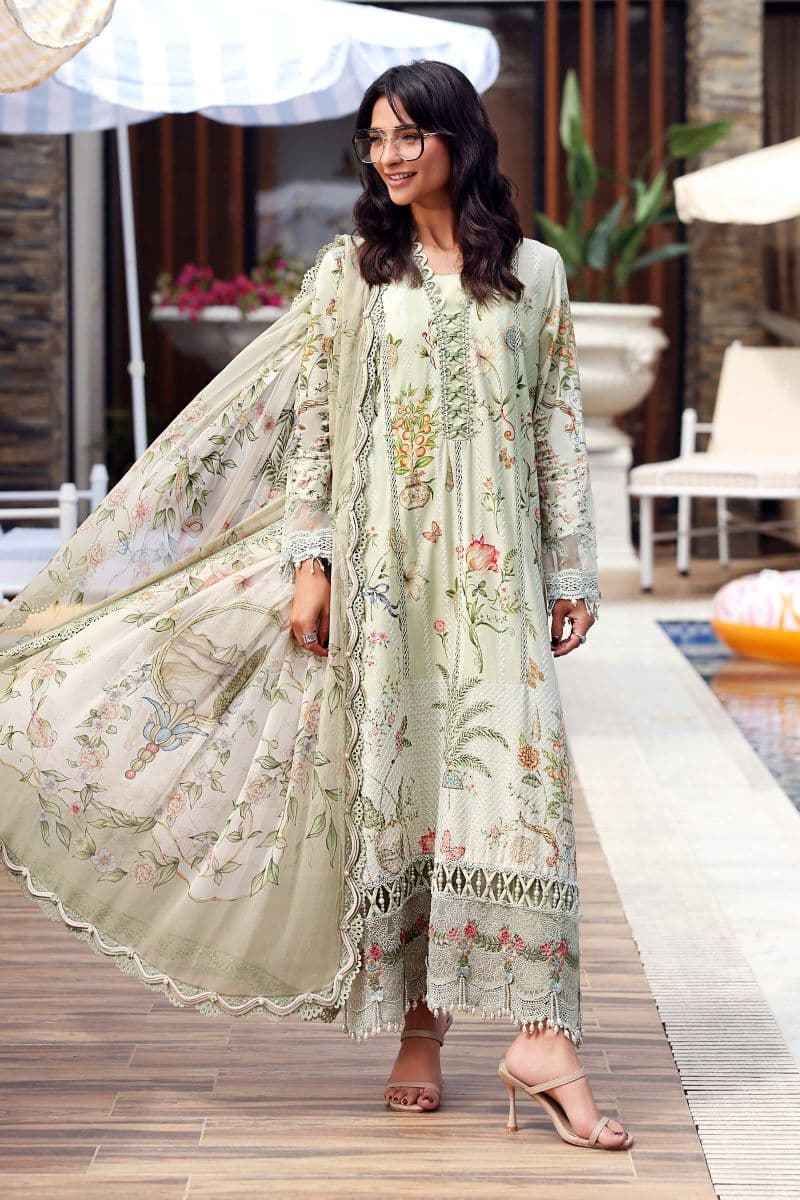 3 Piece Unstitched Embroidered Lawn Suit thumbnail