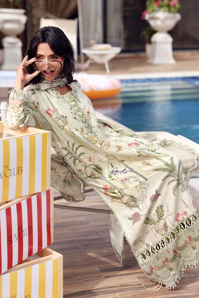 3 Piece Unstitched Embroidered Lawn Suit thumbnail