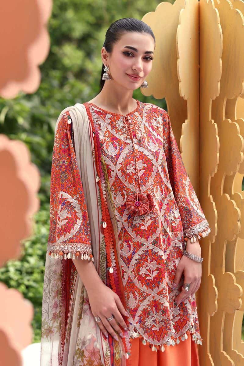 3 Piece Unstitched Embroidered Lawn Suit - alternate view