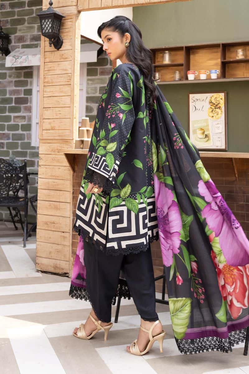 3 Pc Unstitched Printed Lawn Suit - alternate view