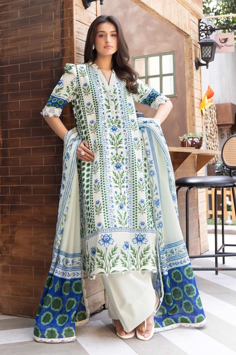 3 Pc Unstitched Printed Lawn Suit thumbnail