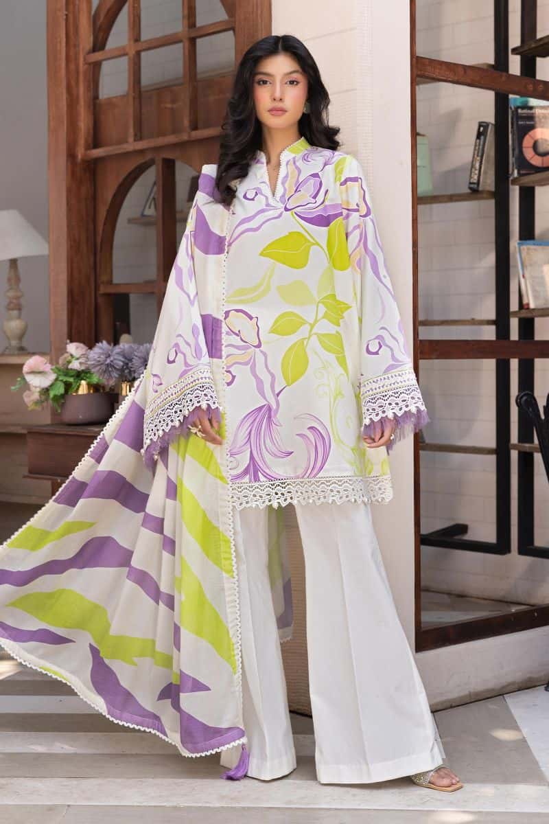 3 Pc Unstitched Printed Lawn Suit