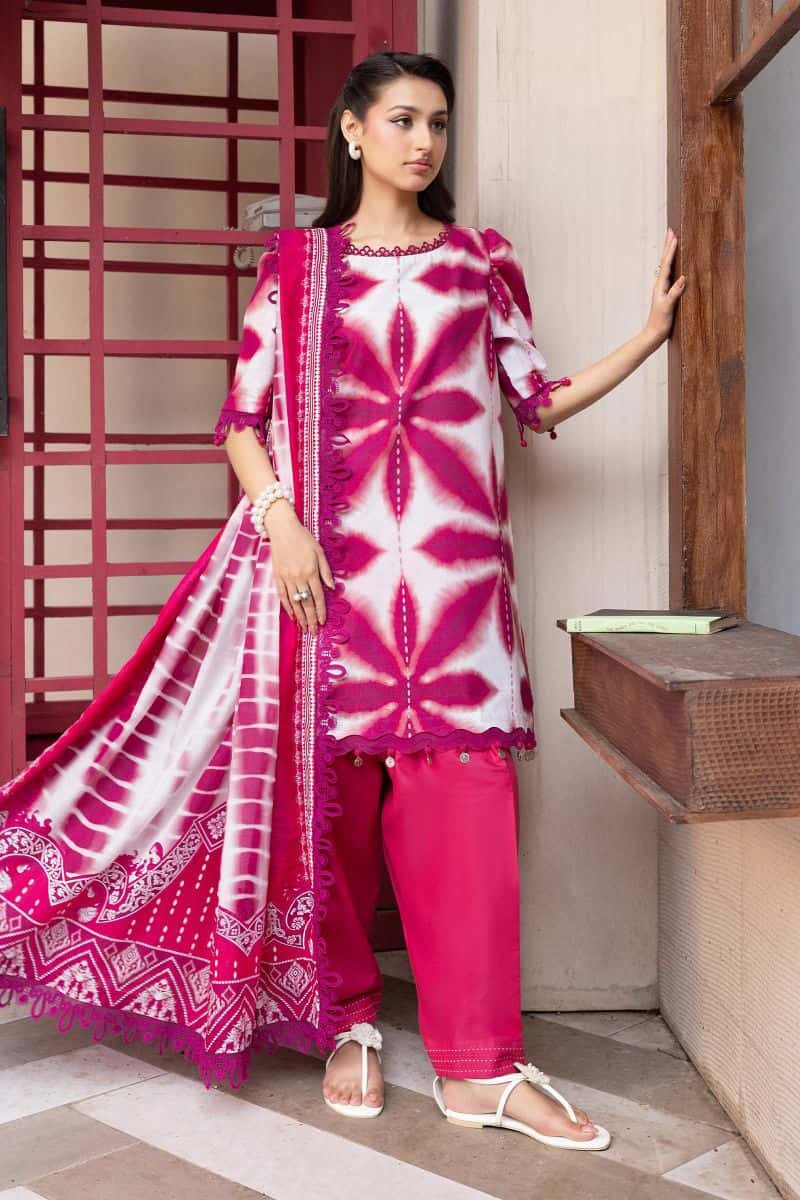 3 Pc Unstitched Printed Lawn Suit - alternate view