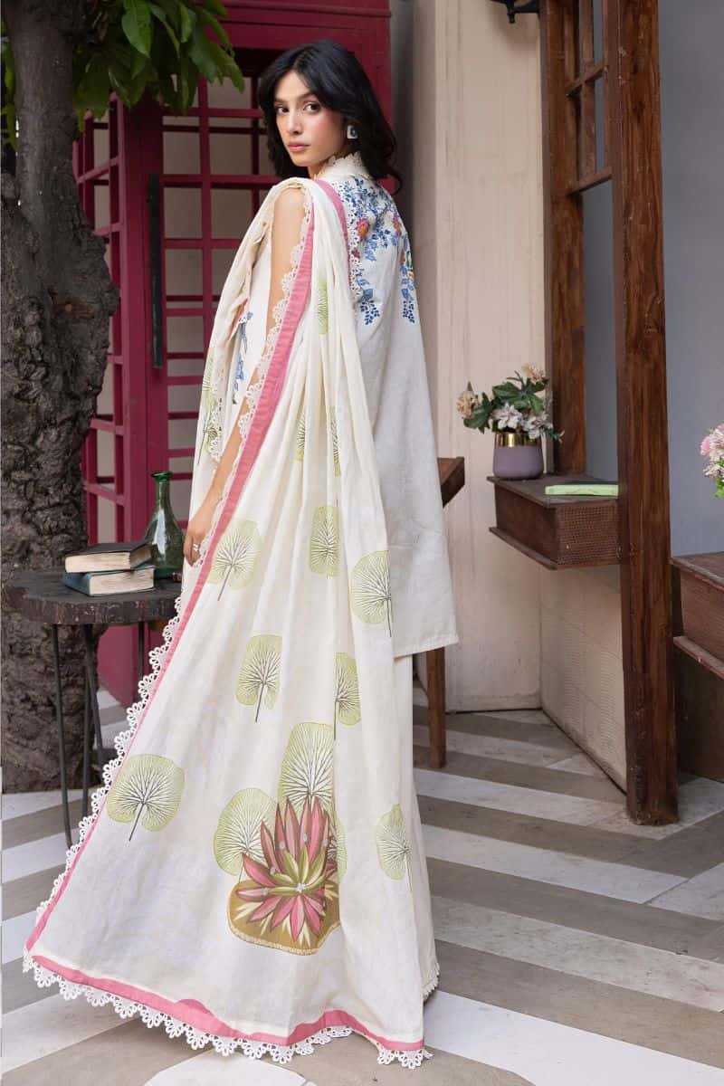 3 Pc Unstitched Printed Lawn Suit - alternate view