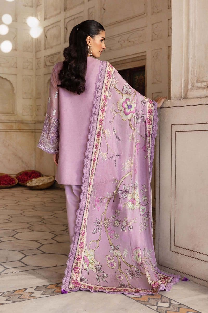 3 Pc Unstitched Embroidered Silk Cotton Net Suit thumbnail