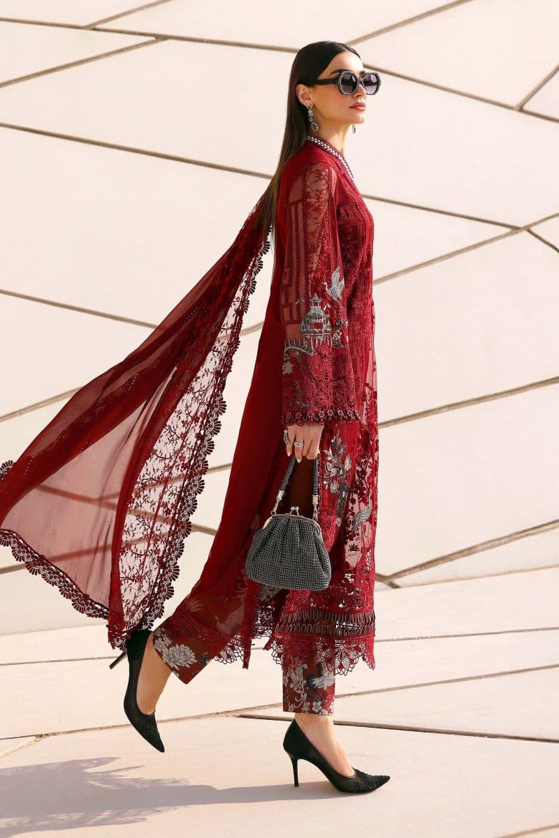 3 Piece Unstitched Embroidered Net Suit thumbnail