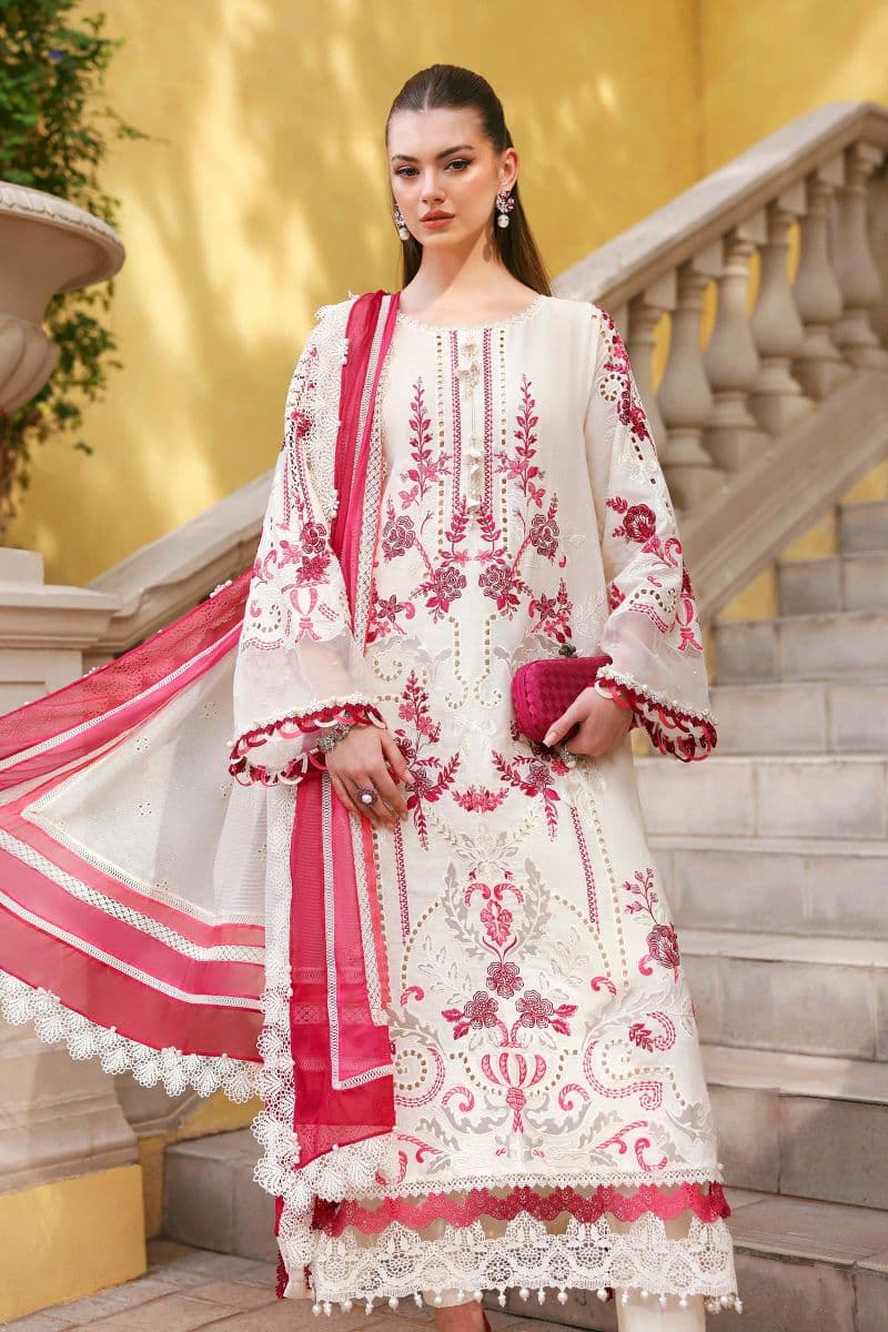 3 Piece Unstitched Embroidered Jacquard Lawn Suit thumbnail
