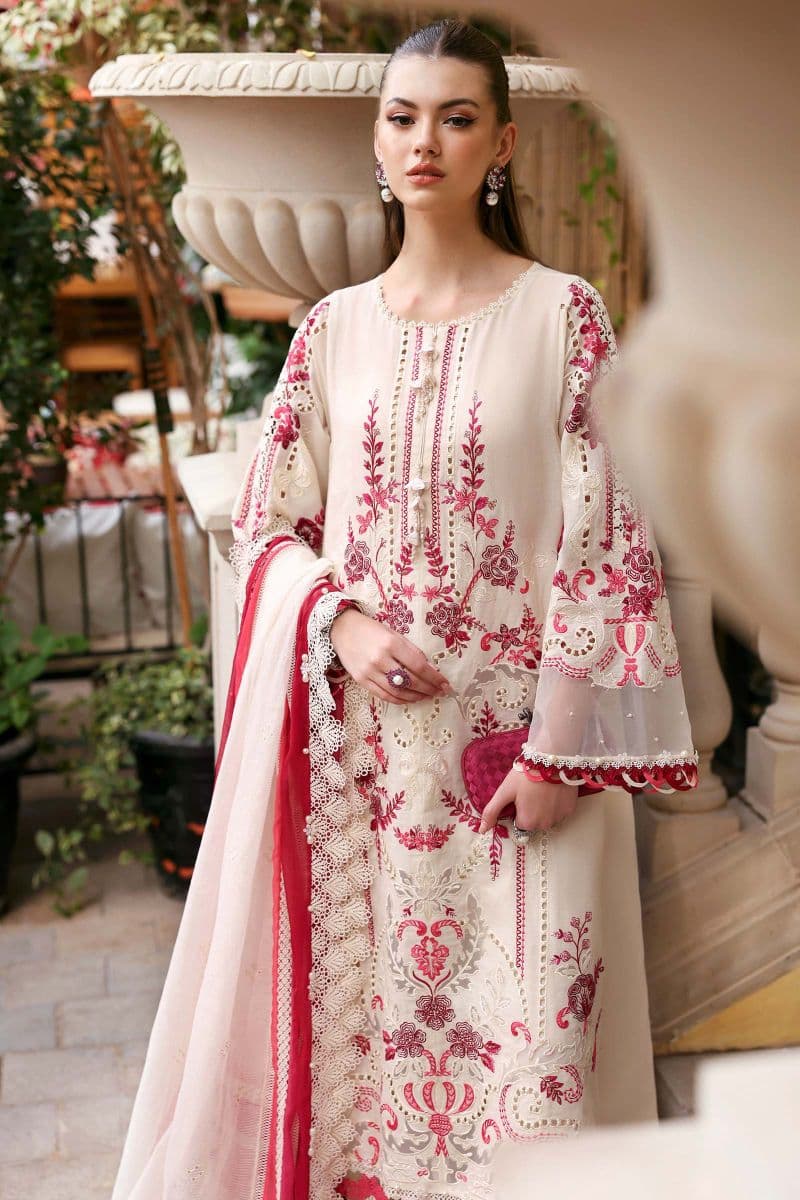 3 Piece Unstitched Embroidered Jacquard Lawn Suit thumbnail