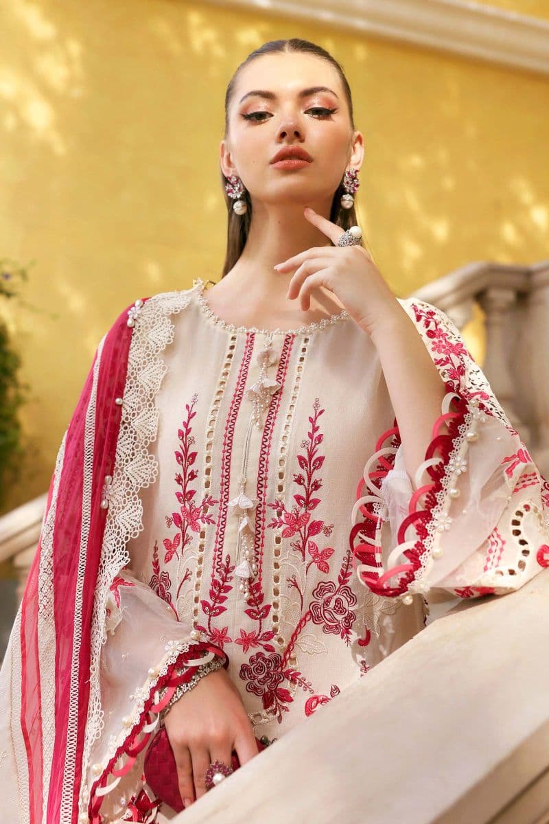 3 Piece Unstitched Embroidered Jacquard Lawn Suit thumbnail