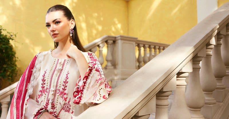 3 Piece Unstitched Embroidered Jacquard Lawn Suit thumbnail