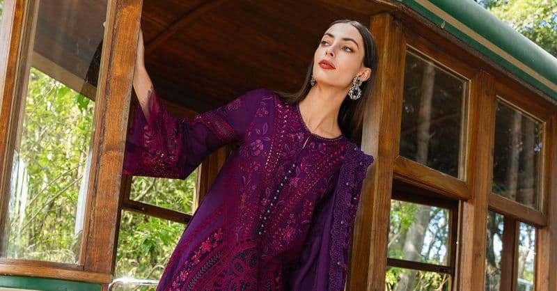 3 Piece Unstitched Embroidered Lawn Suit thumbnail