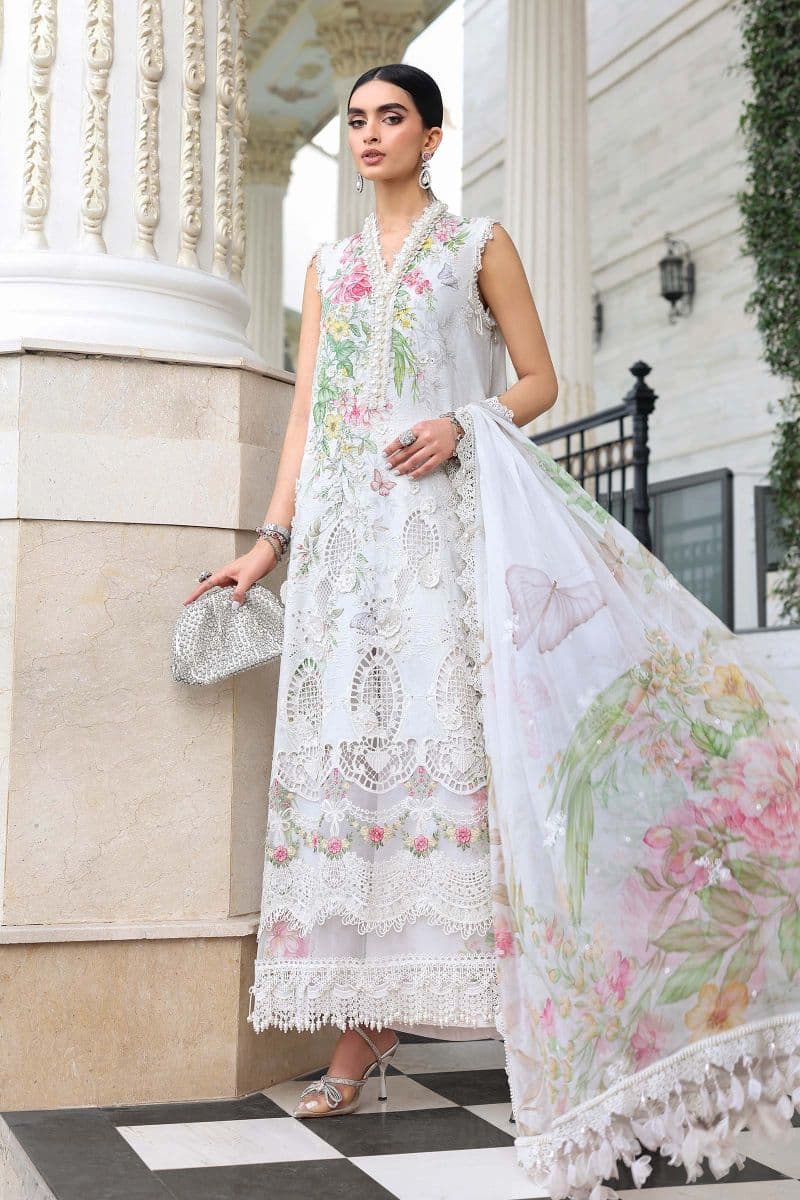 3 Piece Unstitched Embroidered Lawn Suit thumbnail
