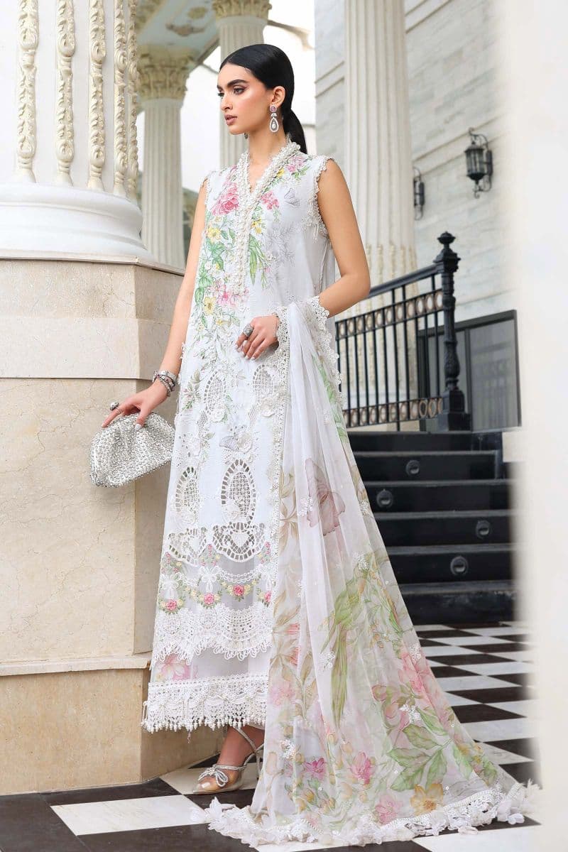 3 Piece Unstitched Embroidered Lawn Suit thumbnail